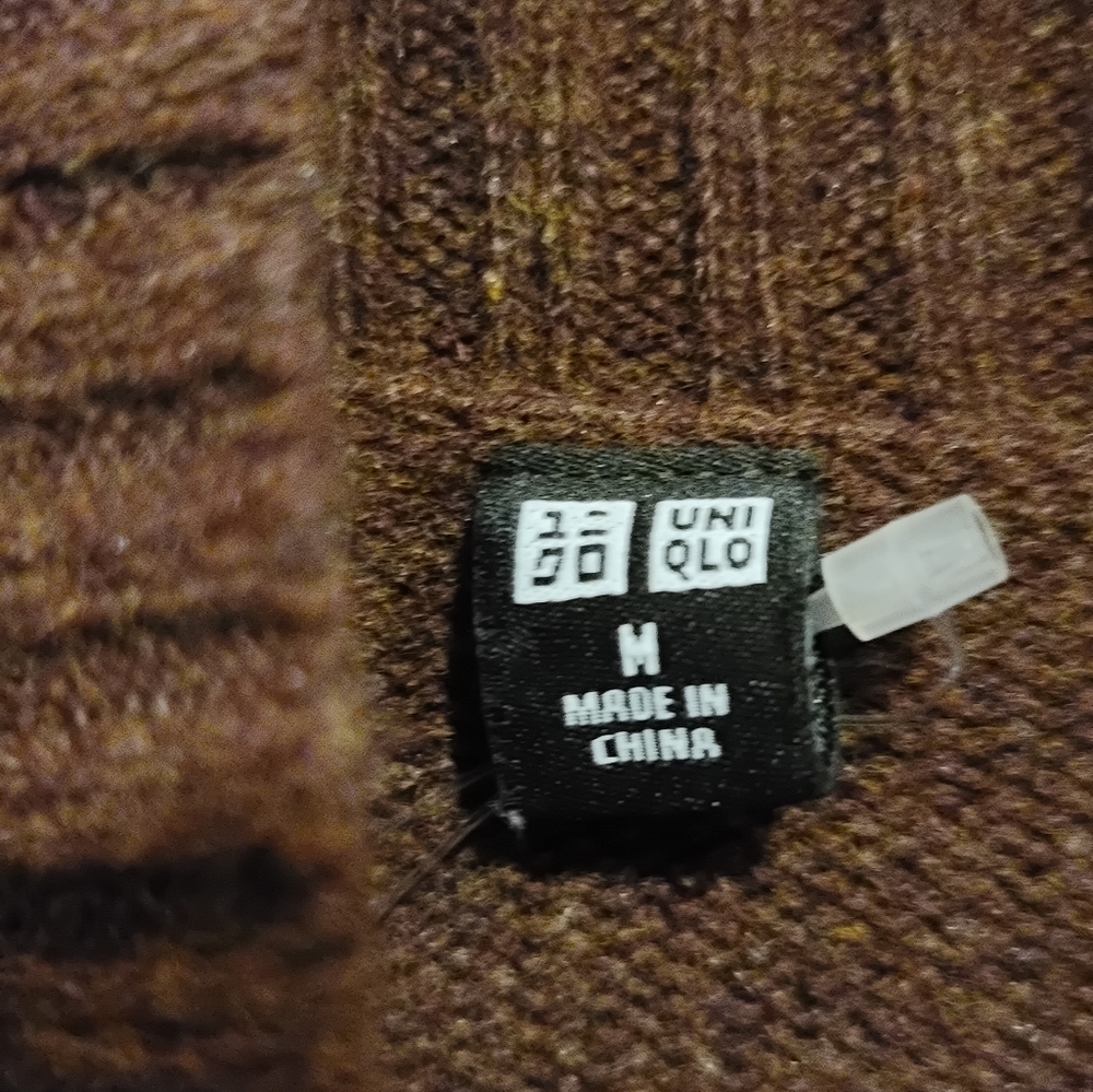 Uniqlo 70% Wool Midi Sweater Dress- Brown-Size Medium - Picture 9 of 15